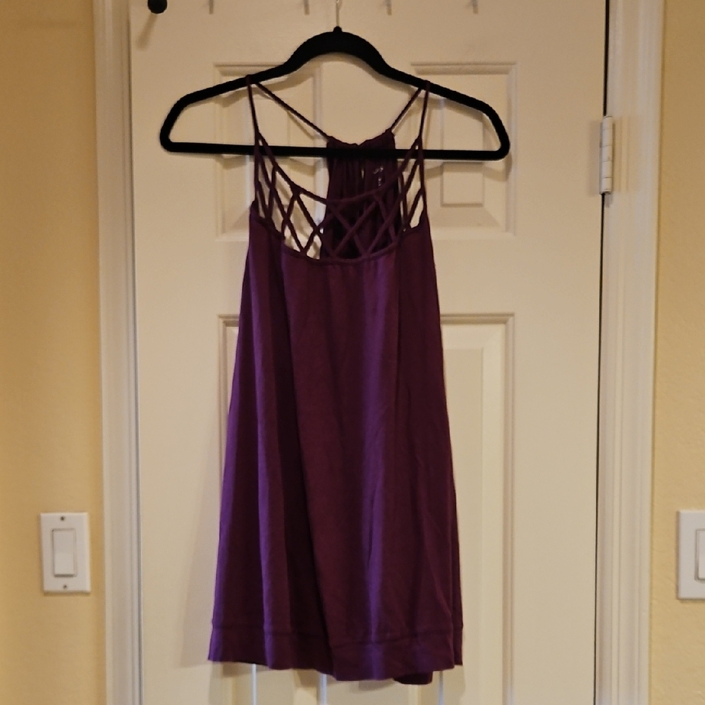 Lane Bryant Deep Purple Strappy Tank Top